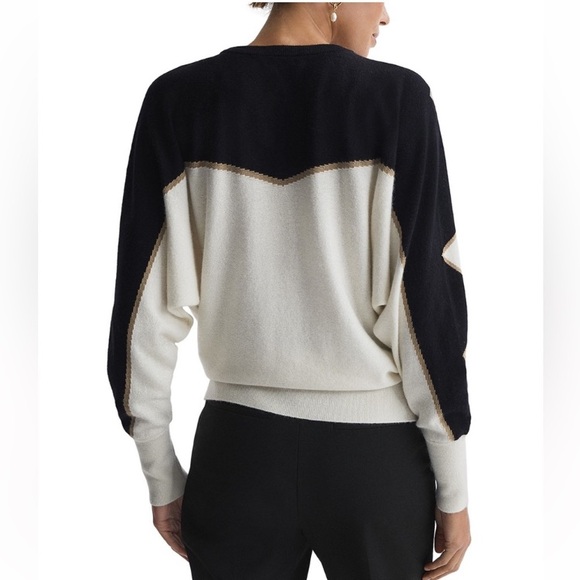 Reiss‎ Sydney Patterned Crewneck sweater wool knit intarsia Small - Picture 2 of 7
